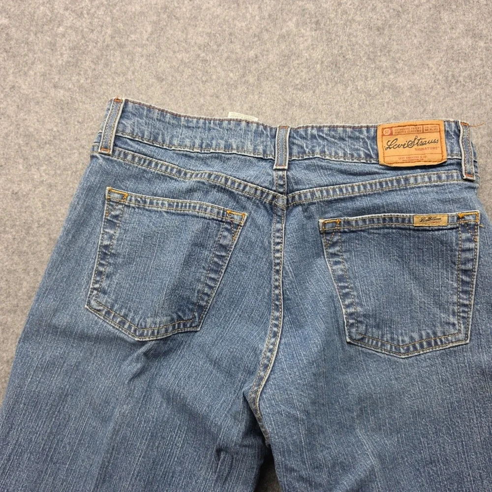 Levi Strauss Signature Mens Stretch Mid Rise Straight Leg Jeans Blue 32x31